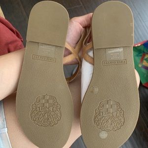 Vince Camuto Studded Leather Sandals In Tan.